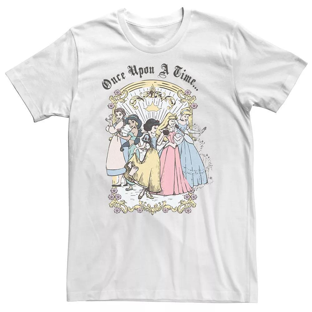 Big & Tall Disney Princess Once Upon A Time Vintage Cartoon Tee, Men's, Size: XLT, White Product Image