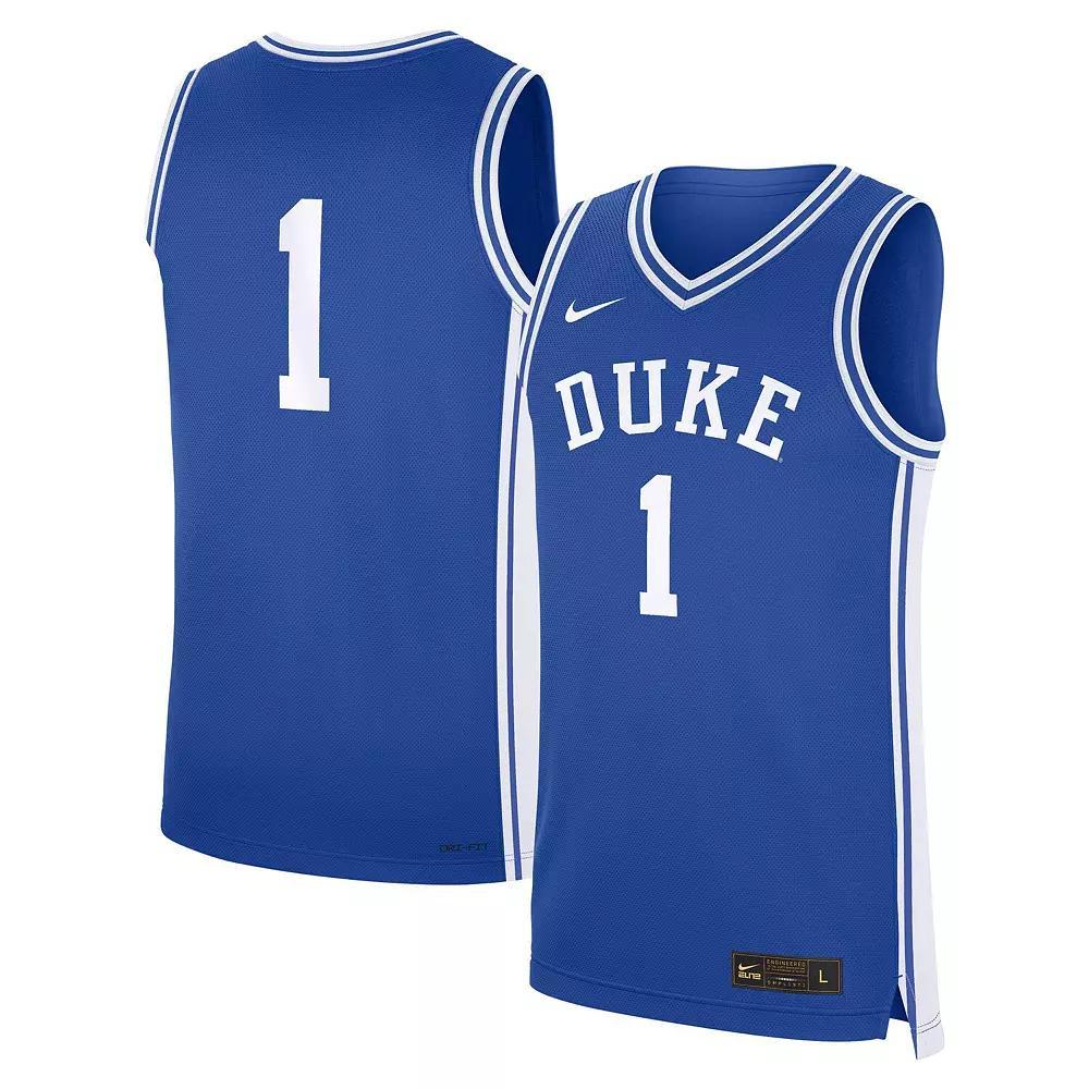 Men's Nike #1 Royal Duke Blue Devils Road Replica Jersey, Size: Medium Product Image