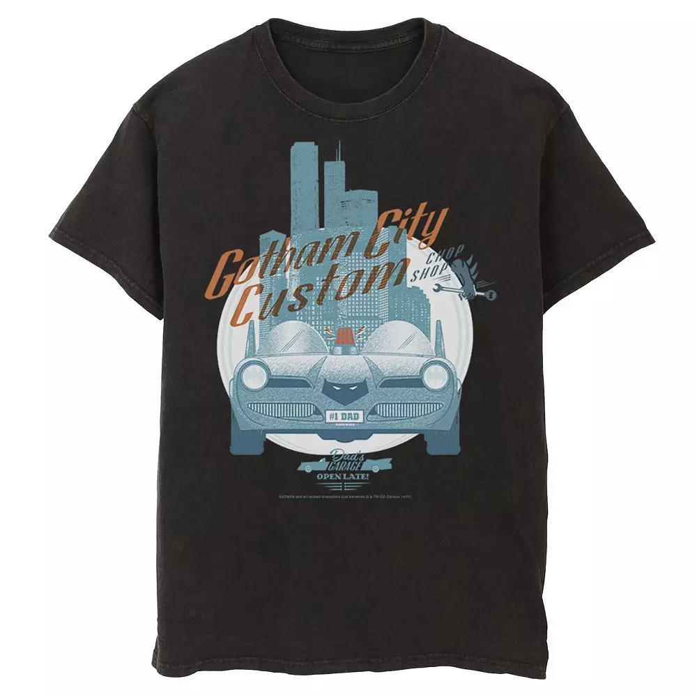 Men's DC Comics Gotham City Customs Shop Poster Tee, Size: XXL, Black Product Image