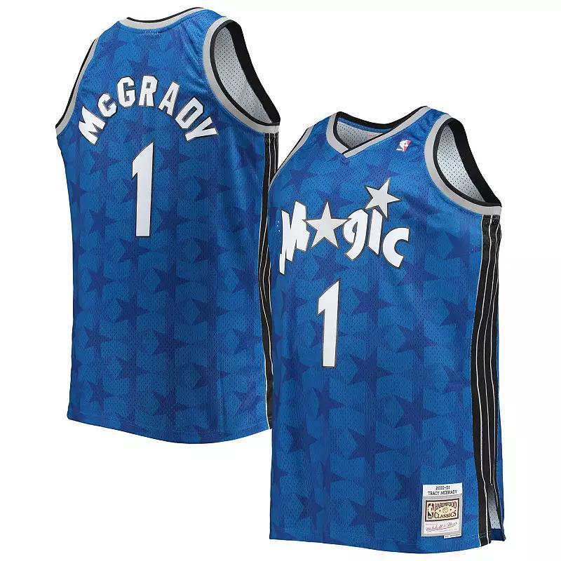 Men's Mitchell & Ness Tracy McGrady Blue Orlando Magic Big & Tall 2000/01 Hardwood Classics Swingman Jersey, Size: 5XLT, Mag Blue Product Image