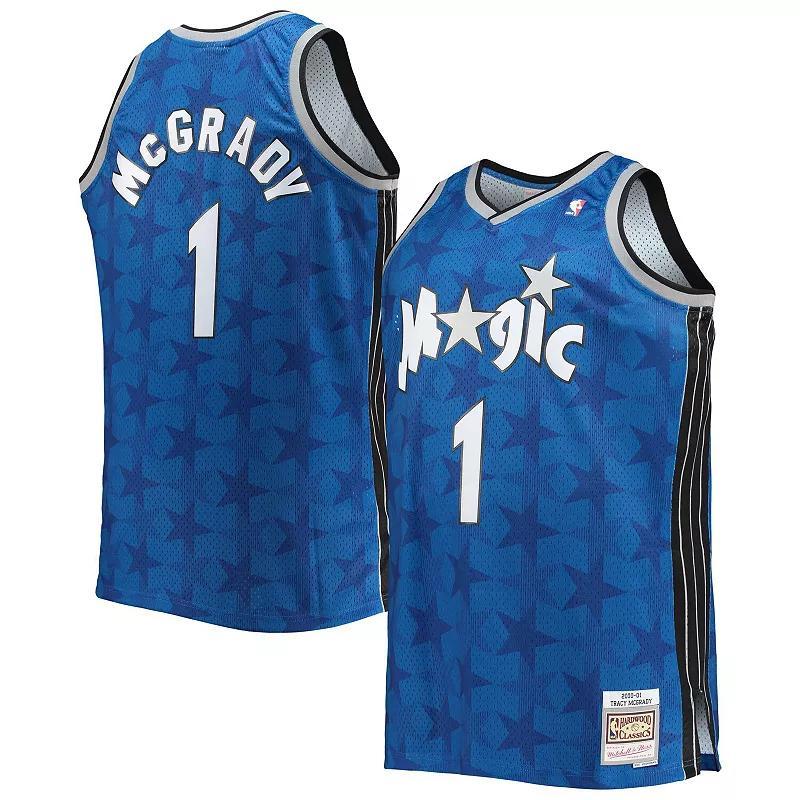 Men's Mitchell & Ness Tracy McGrady Blue Orlando Magic Big & Tall 2000/01 Hardwood Classics Swingman Jersey, Size: 5XLT, Mag Blue Product Image