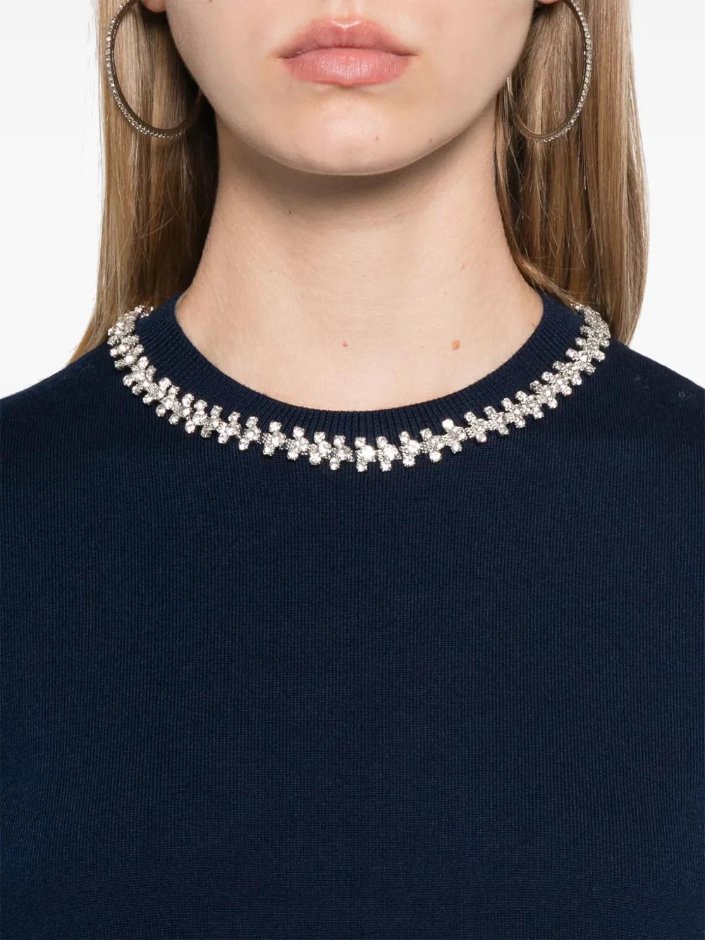 rhinestone-embellished knitted top Product Image