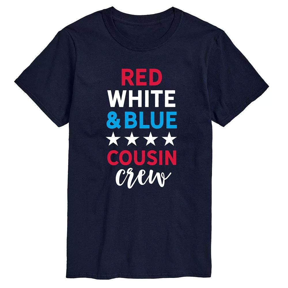 Mens Red White And Blue Cousin Crew Tee Product Image