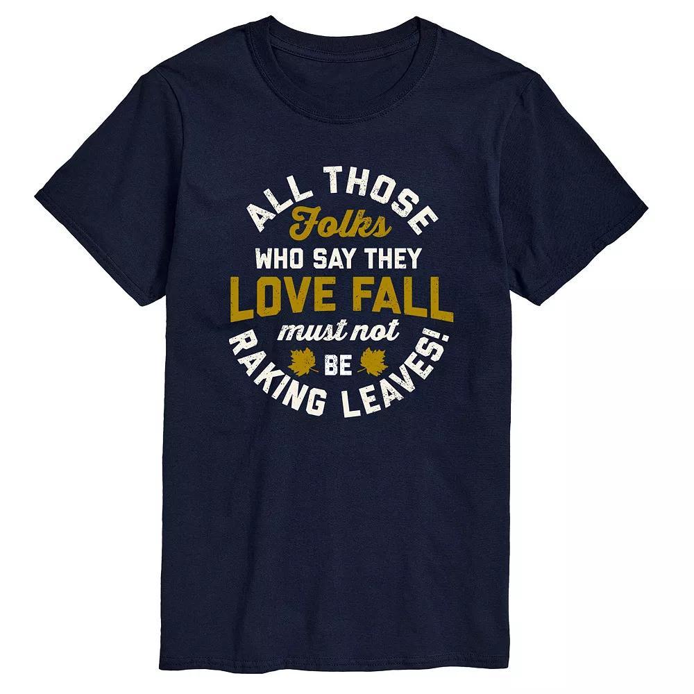 Big & Tall Raking Leaves Tee, Mens Blue Product Image