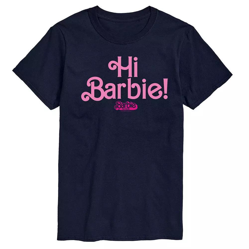 Big & Tall Barbie The Movie Hi Barbie Graphic Tee, Mens Blue Product Image