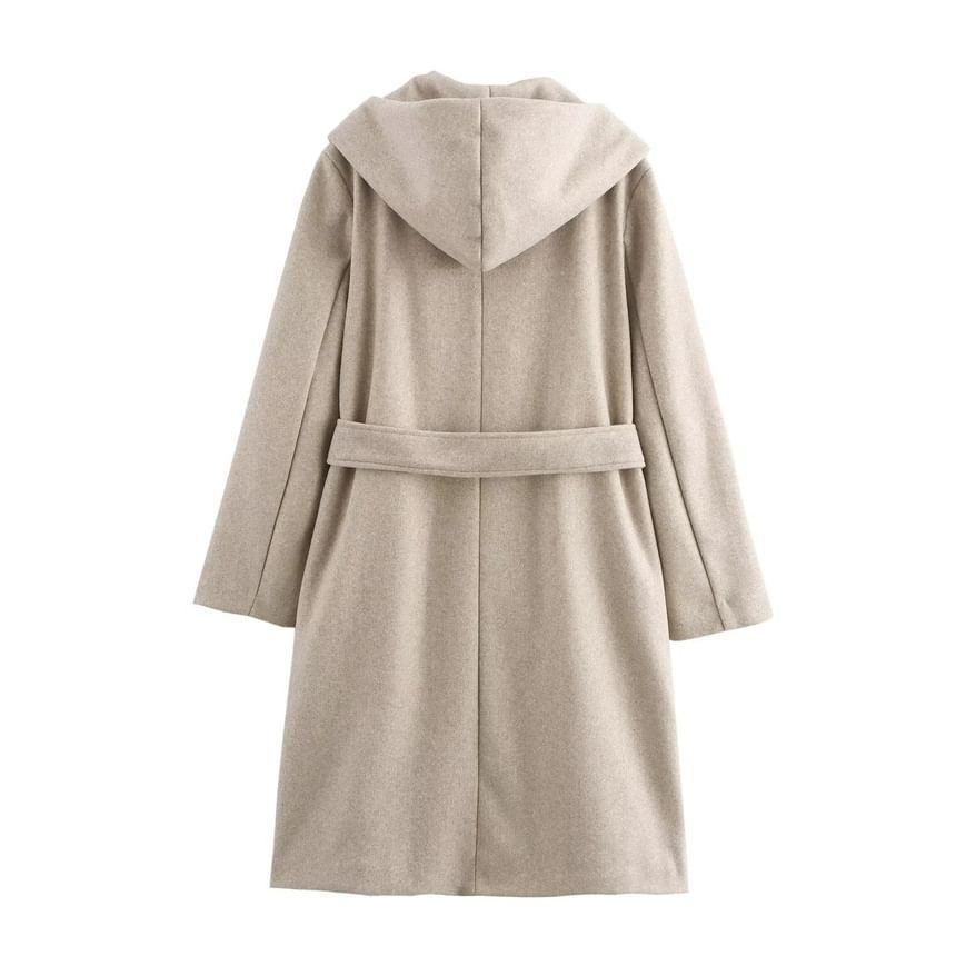 Plain Double-Breasted Coat Product Image
