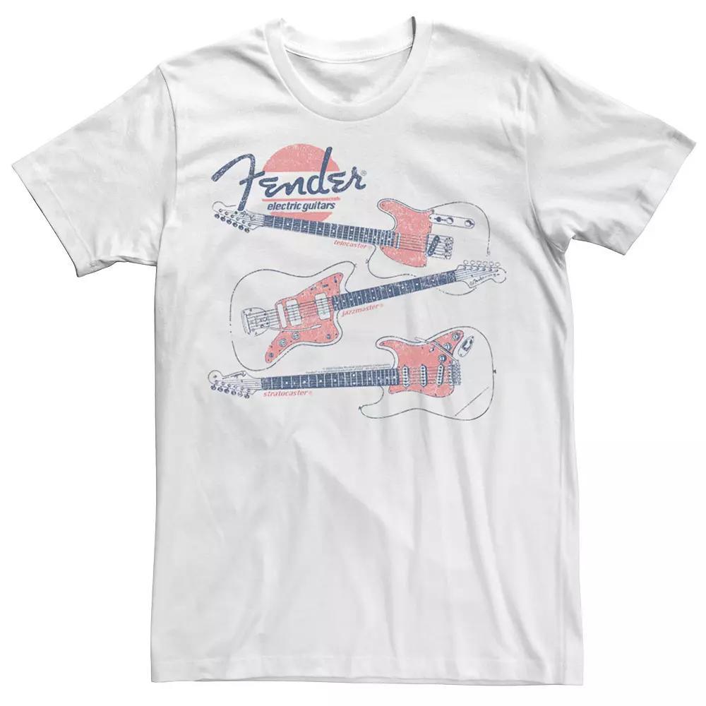 Men's Fender Vintage Guitars Graphic Tee, Size: XXL, White Product Image