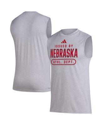 Mens adidas Heather Gray Nebraska Huskers Sideline Aeroready Pregame Tank Top Product Image