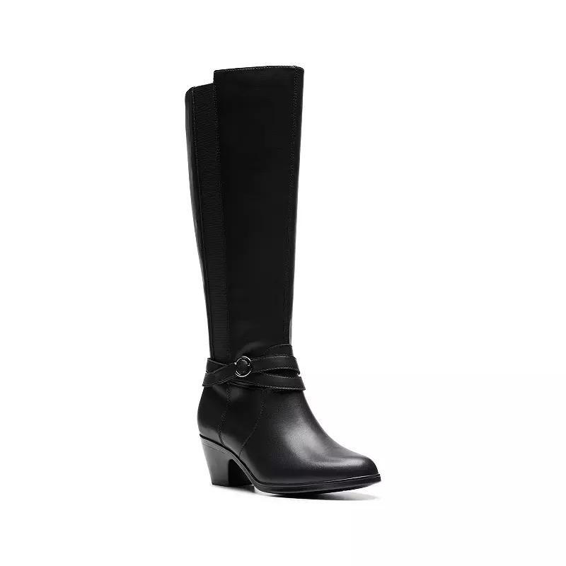 Clarks® Emily2 Dream Women's Leather Knee-High Dress Boots, Size: 9.5, Black Product Image
