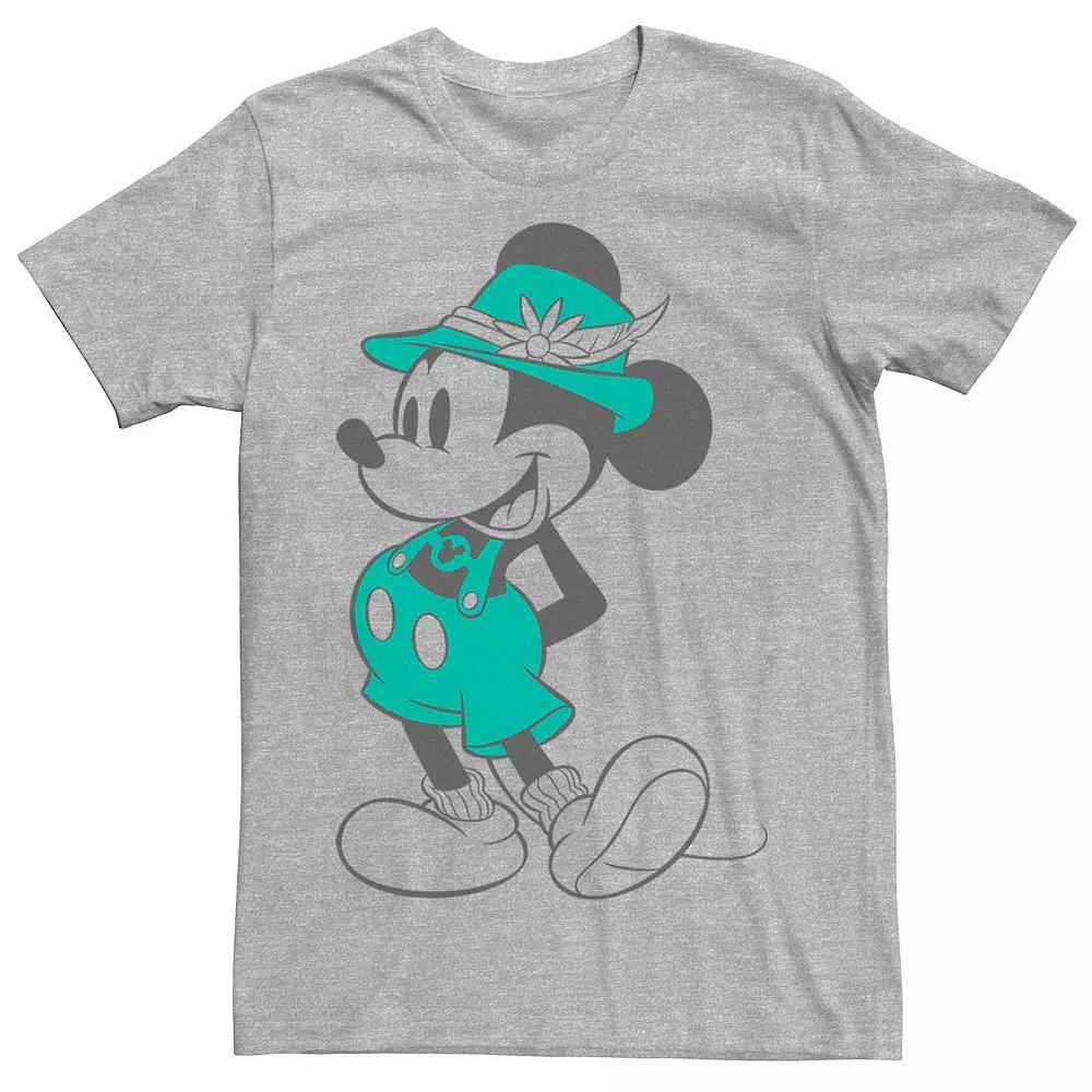 Disney's Mickey Mouse Vintage Lederhosen Portrait Men's Tee, Size: Medium, Athletic Grey Product Image