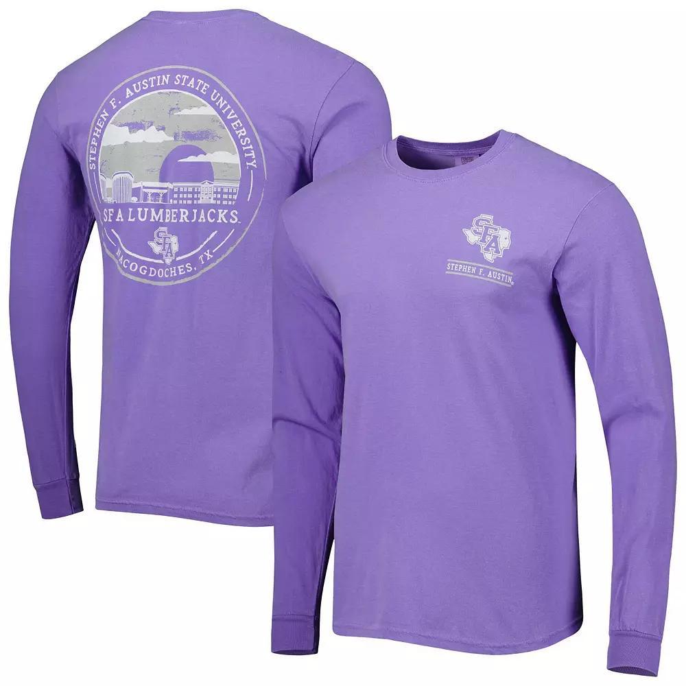 Mens Purple Stephen F Austin Lumberjacks Circle Campus Scene Long Sleeve T-Shirt Product Image