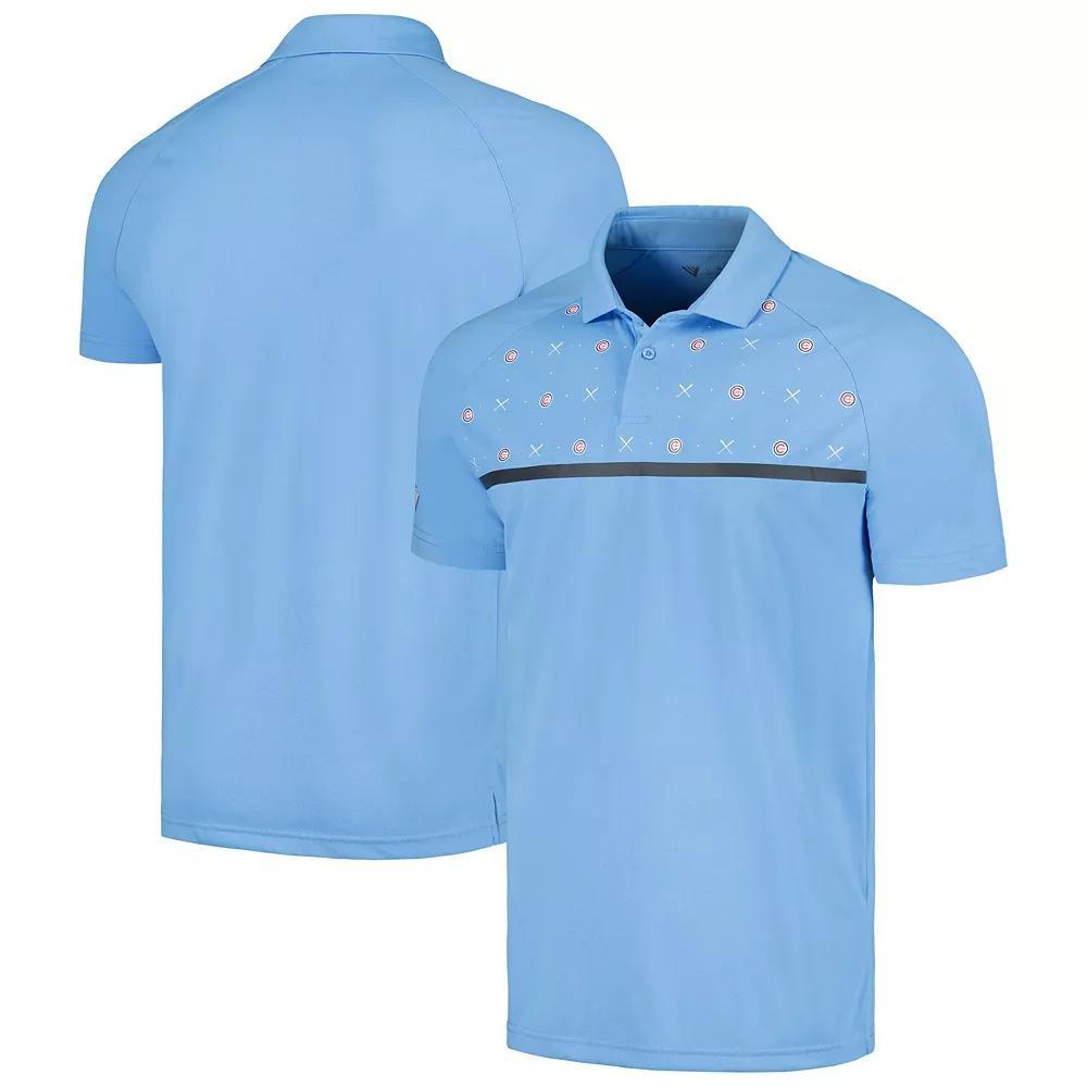 Men's Levelwear Light Blue Chicago Cubs Sector Batter Up Raglan Polo, Size: Small Product Image