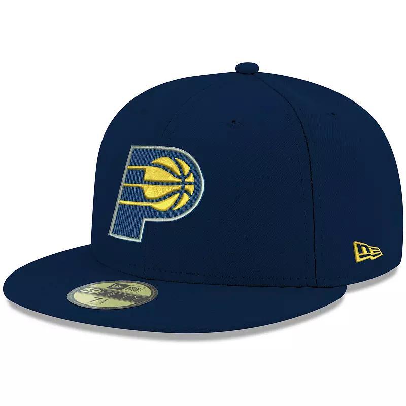 Men's New Era Navy Indiana Pacers Official Team Color 59FIFTY Fitted Hat, Size: 7 3/4, Blue Product Image