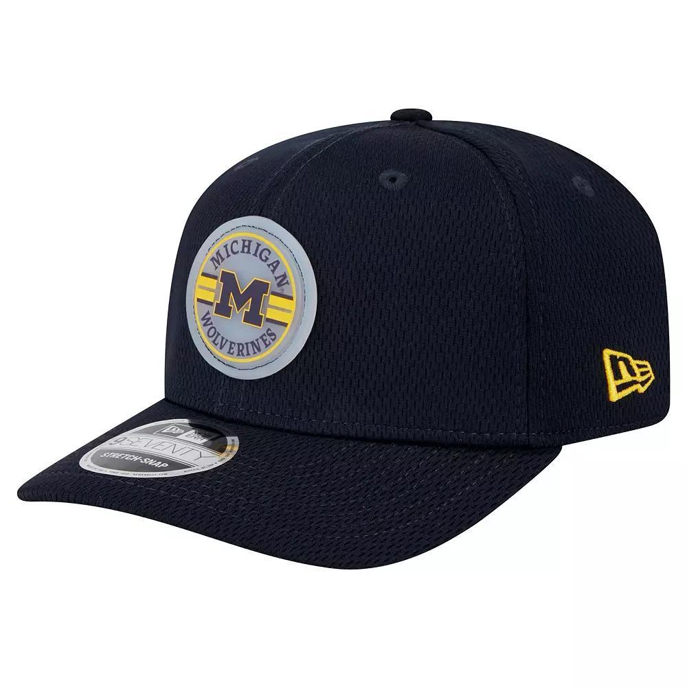 Men's New Era Navy Michigan Wolverines Patched 9SEVENTY Stretch-Snap Adjustable Hat, Blue Product Image