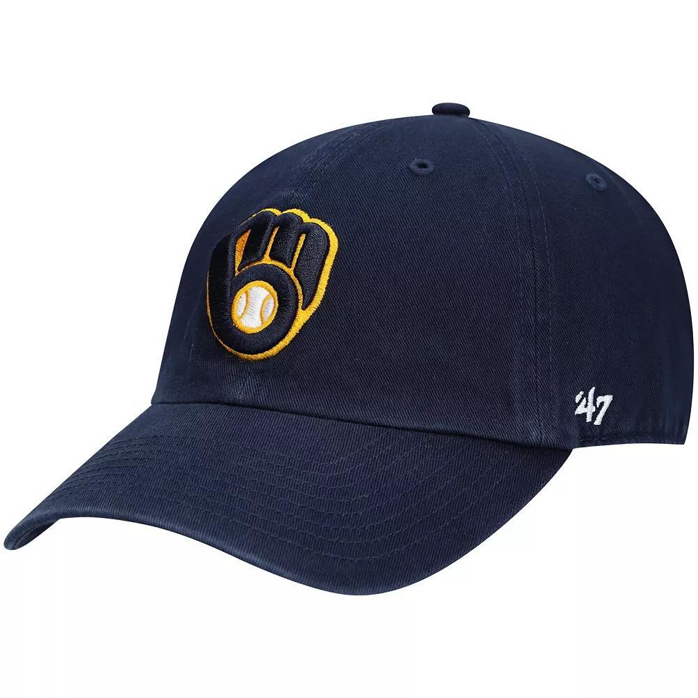 Men's '47 Navy Milwaukee Brewers Home Clean Up Adjustable Hat, Blue Product Image