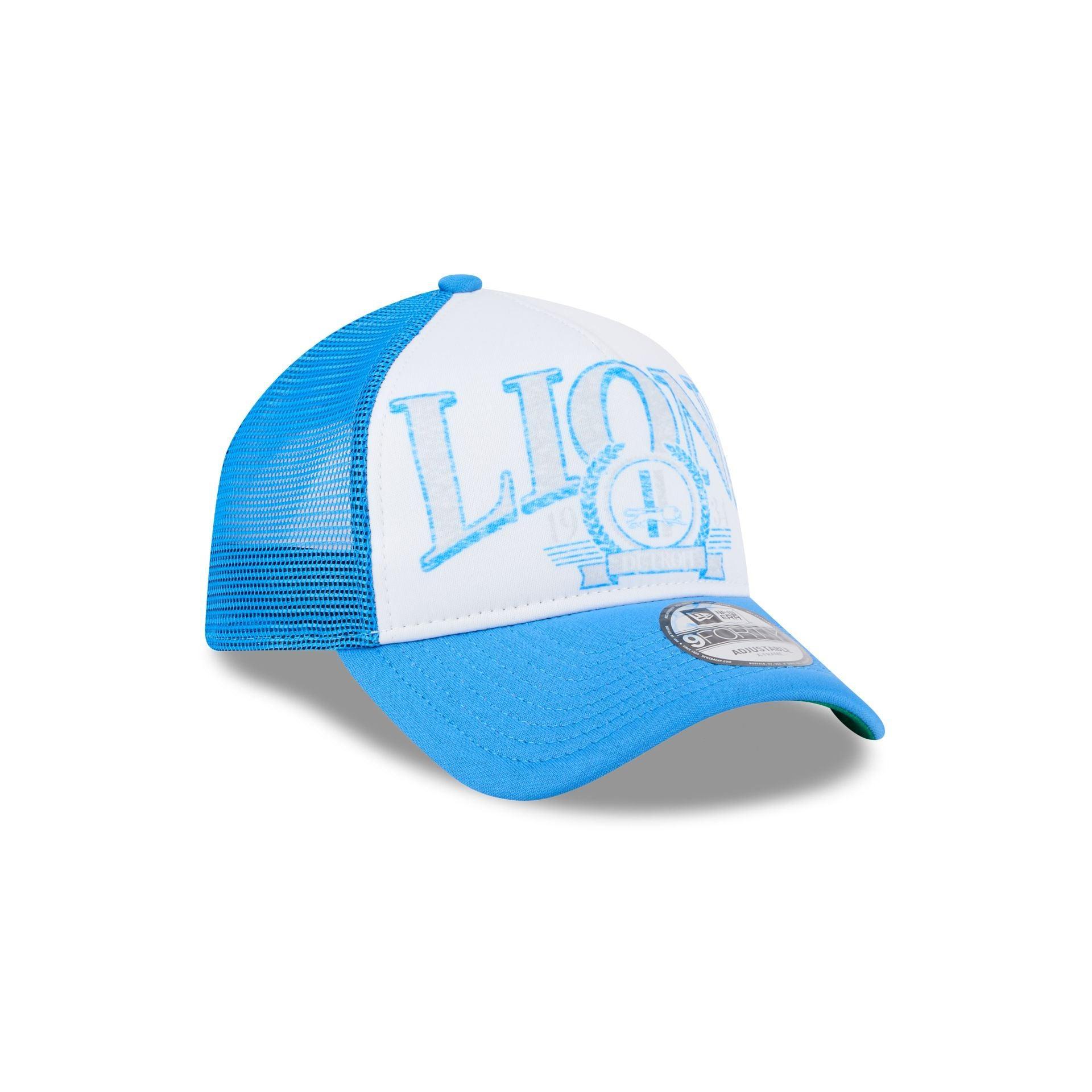 Detroit Lions Distressed 9FORTY A-Frame Trucker Hat Male Product Image