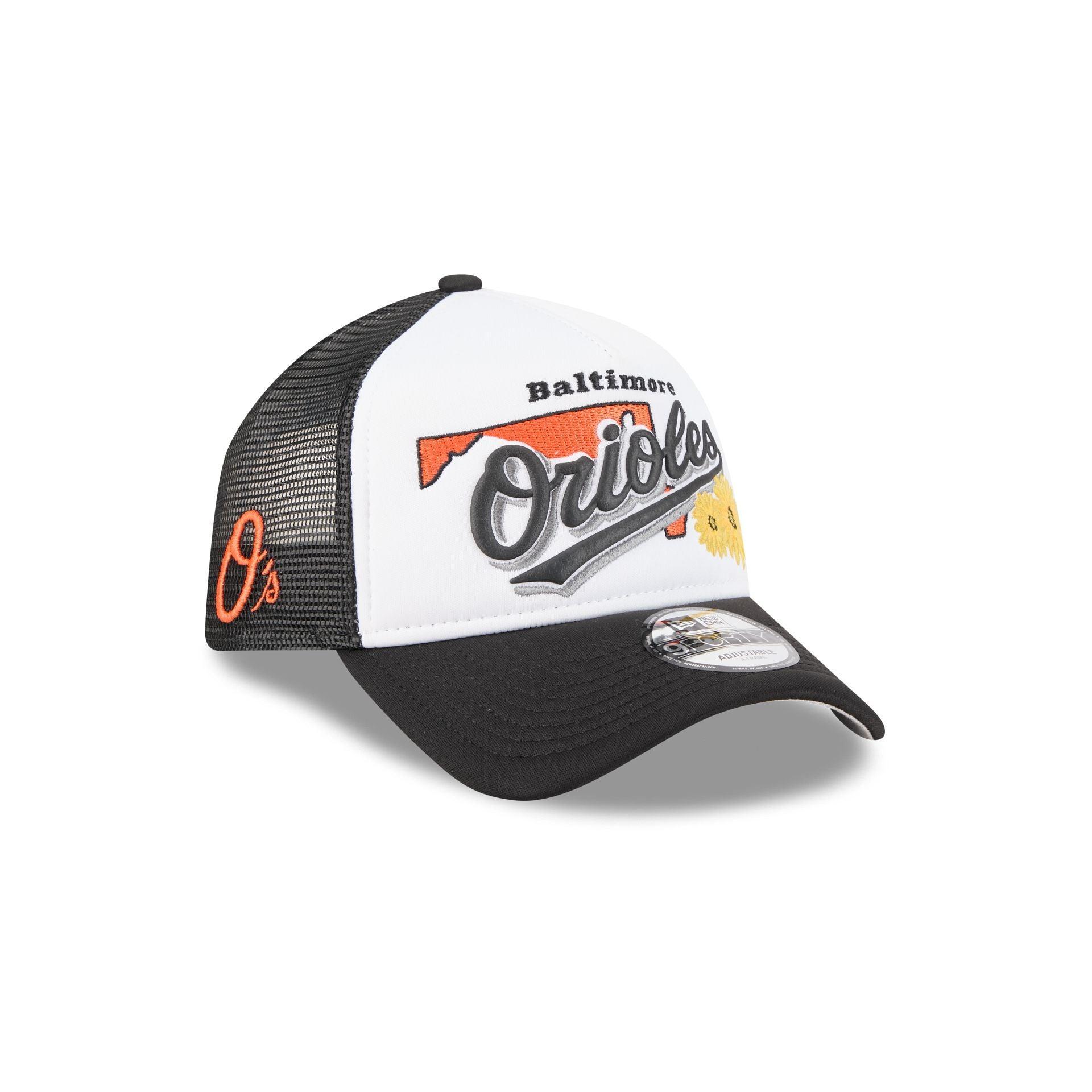 Baltimore Orioles State Flower 9FORTY A-Frame Trucker Hat Male Product Image