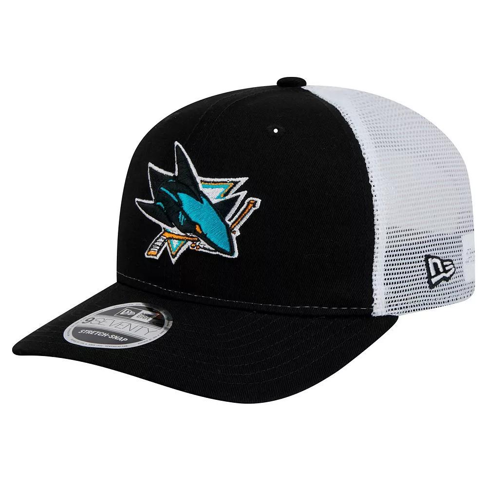 Mens New Era Black San Jose Sharks Core Trucker 9SEVENTY Stretch-Snap Hat Product Image
