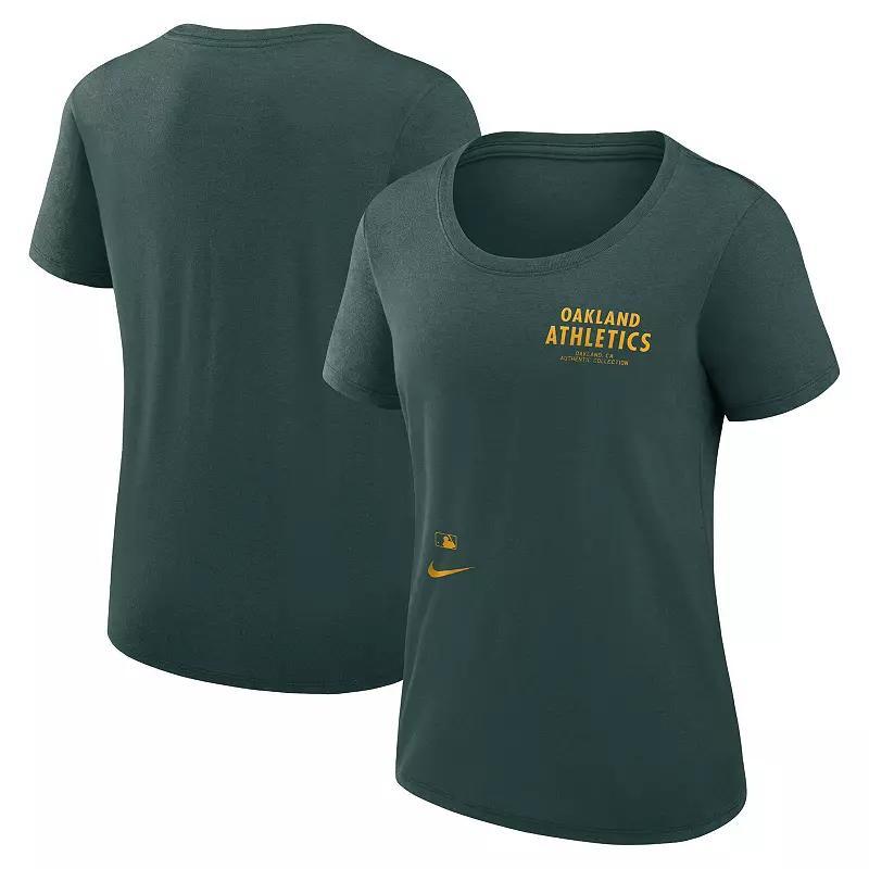 Womens Nike Oakland Athletics Authentic Collection Performance Scoop Neck T-Shirt Product Image