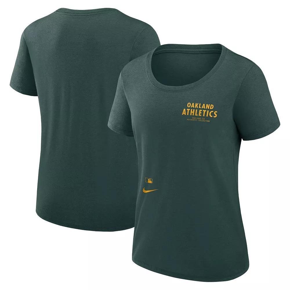 Womens Nike Oakland Athletics Authentic Collection Performance Scoop Neck T-Shirt Product Image