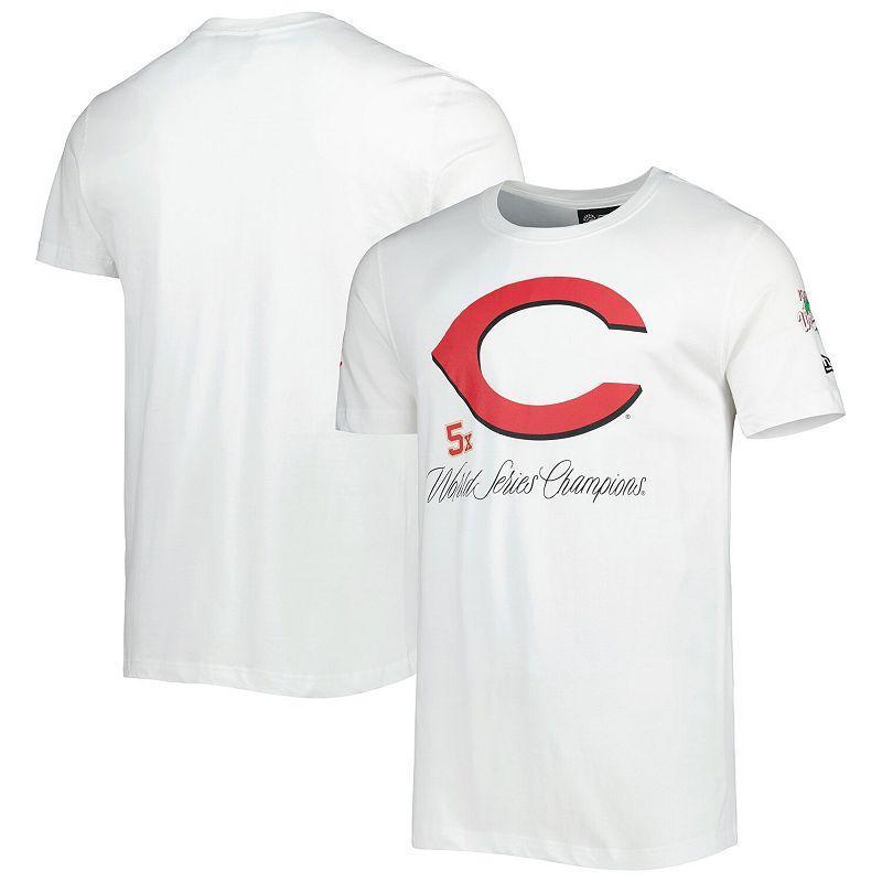 Men's New Era White Cincinnati Reds Historical Championship T-Shirt, Size: Large, Red White Product Image