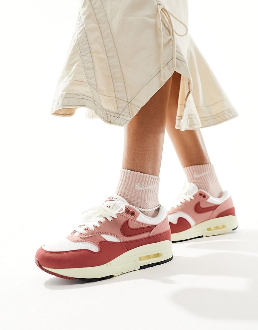 Nike Womens Air Max 1 87 - Shoes White/Pink/Black Product Image