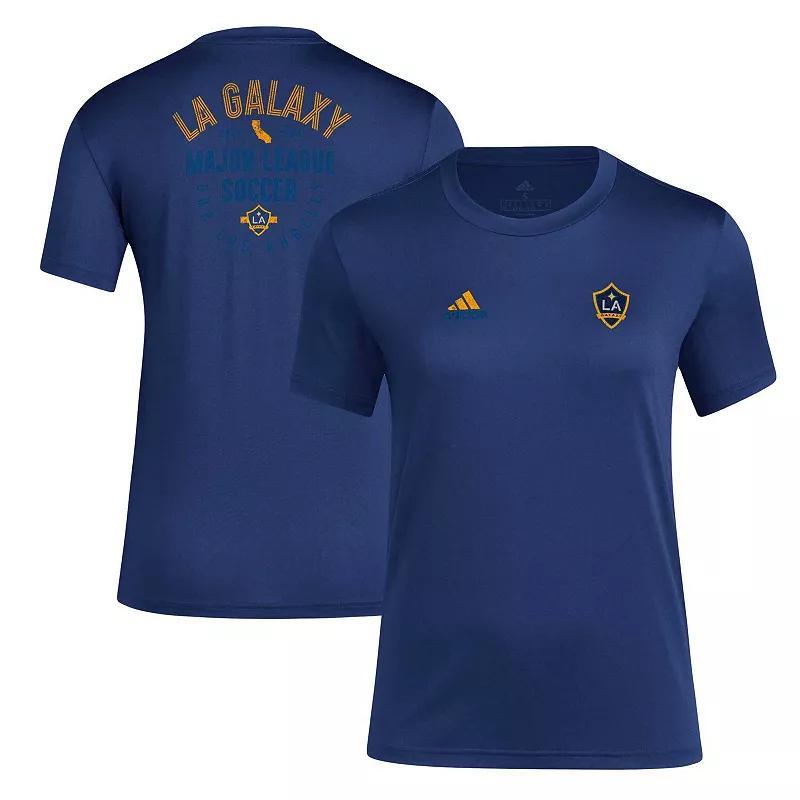 Womens adidas LA Galaxy Local Stoic T-Shirt Blue Product Image