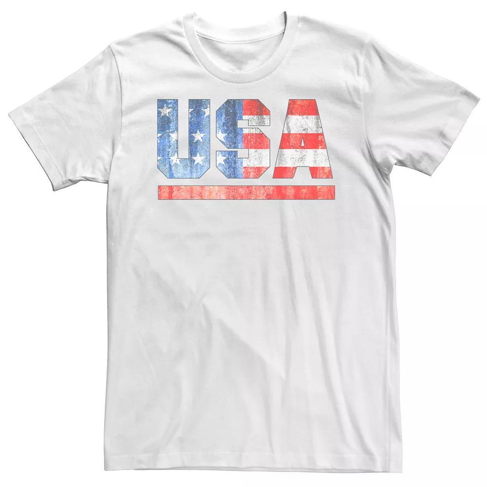 Men's USA American Flag Tee, Size: XL, White Product Image