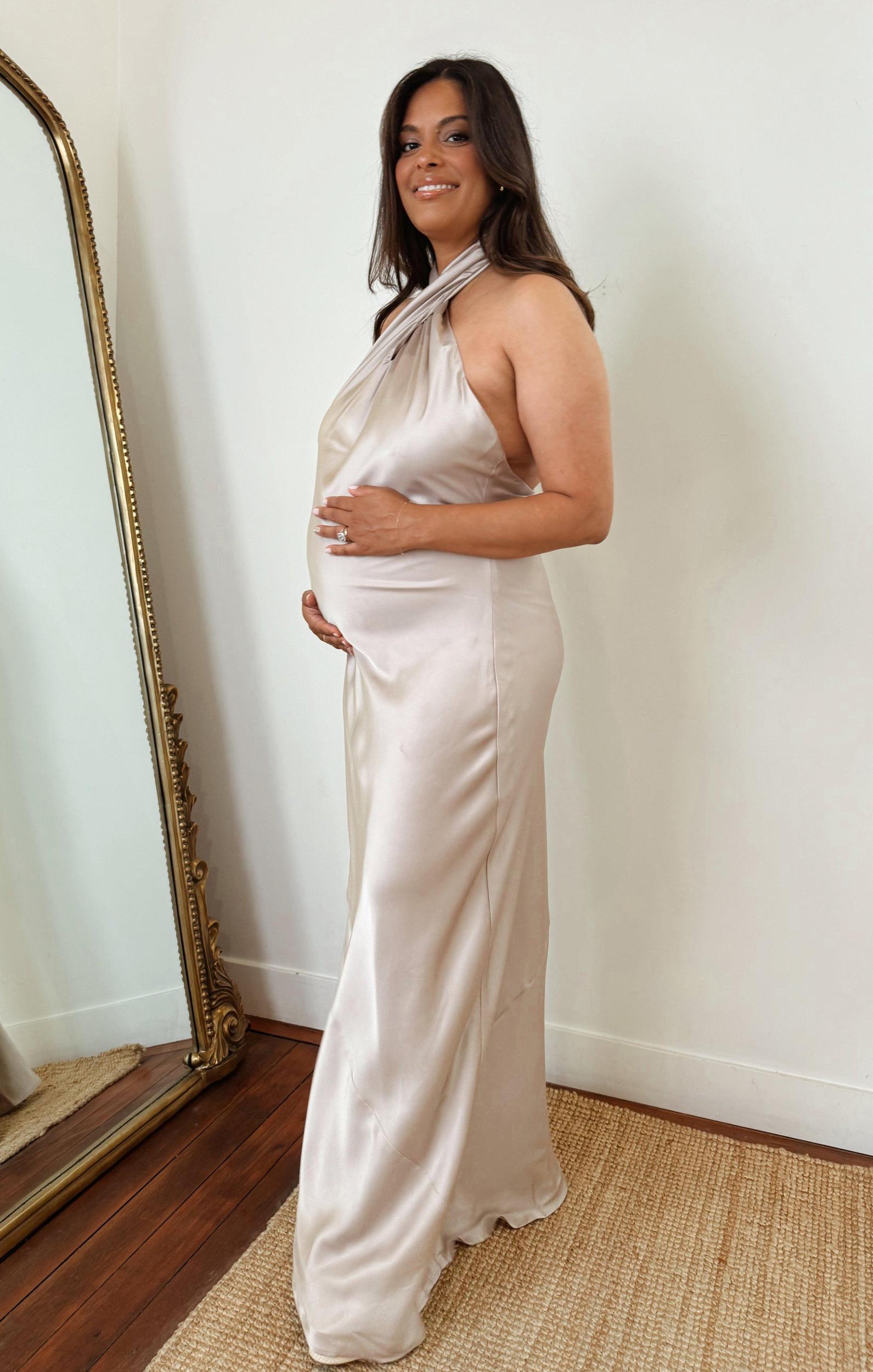 Jasmine Halter Maxi Dress ~ Show Me The Ring Luxe Satin Product Image