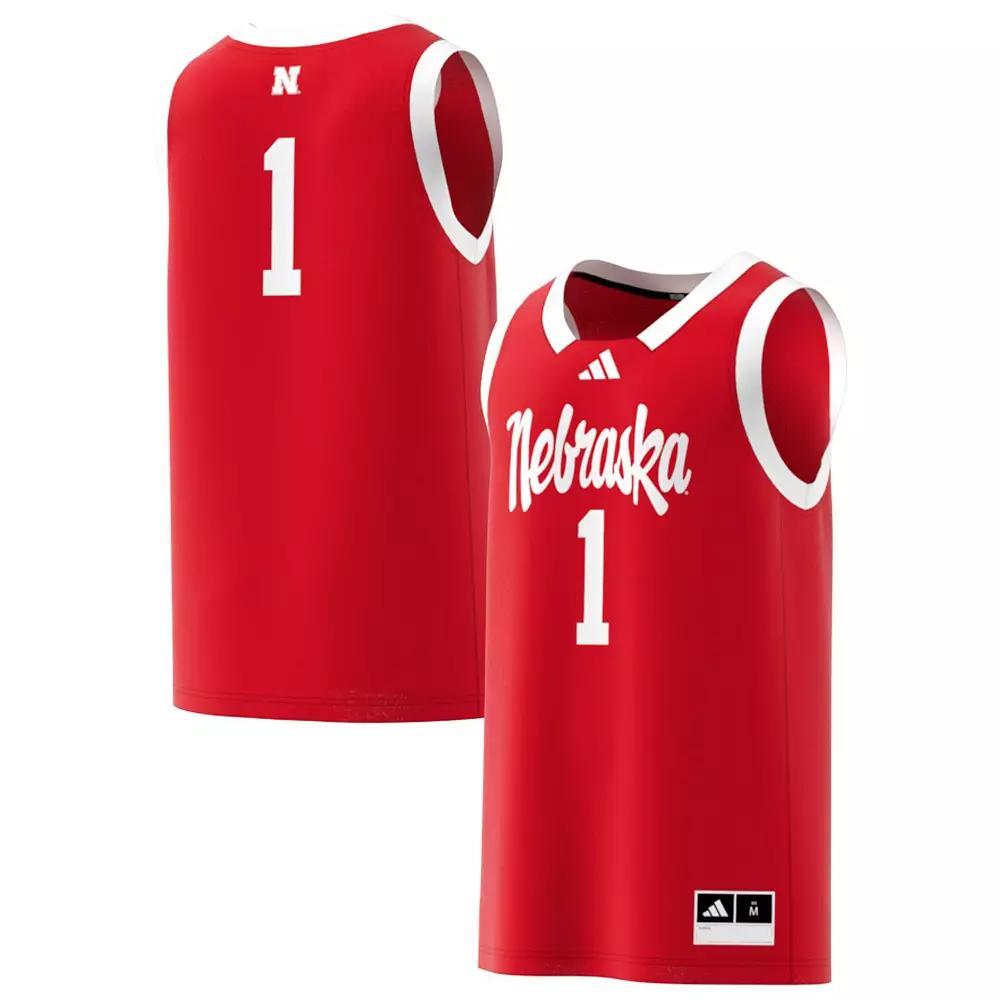 Men's adidas #1 Scarlet Nebraska Huskers Replica Swingman Jersey, Size: XL, Red Product Image