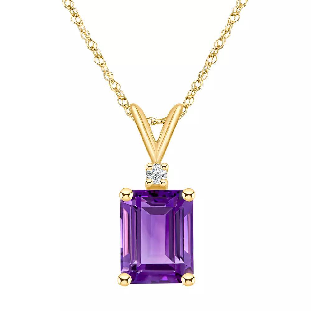 Celebration Gems 14k White Gold Gemstone & Diamond Accent Pendant Necklace, Women's, Size: 18", Purple Product Image