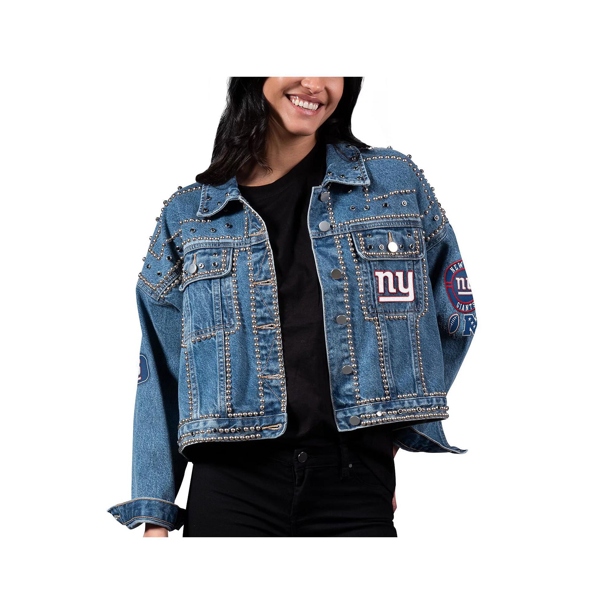 Women's G-III 4Her by Carl Banks New York Giants First Finish Medium Denim Full-Button Jacket, Size: XL, Blue Product Image