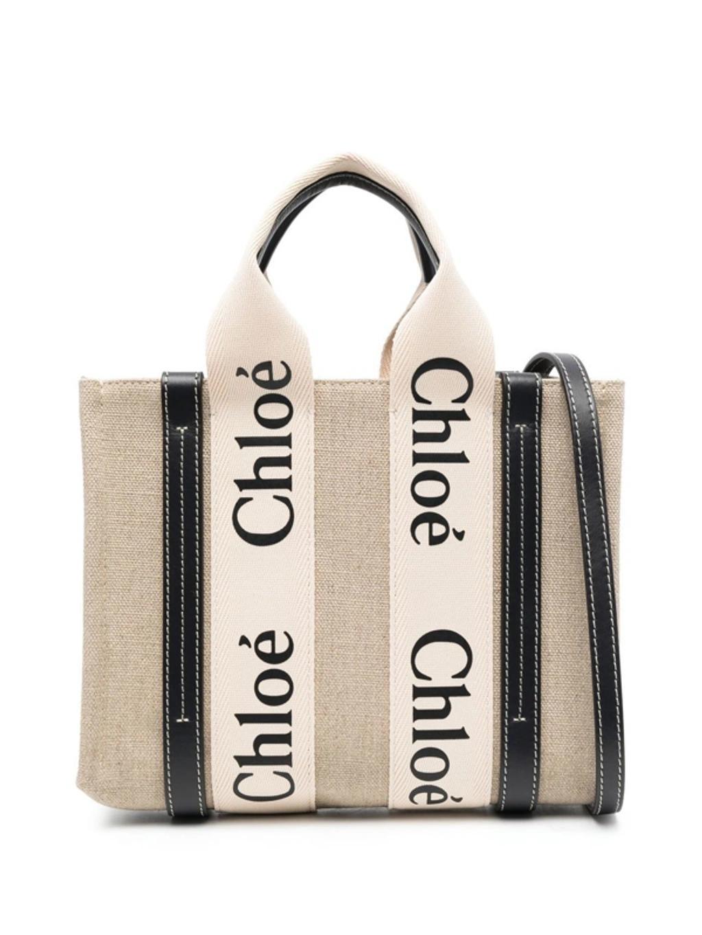 CHLOÉ Woody Logo-strap Tote Bag In Multicolor Product Image