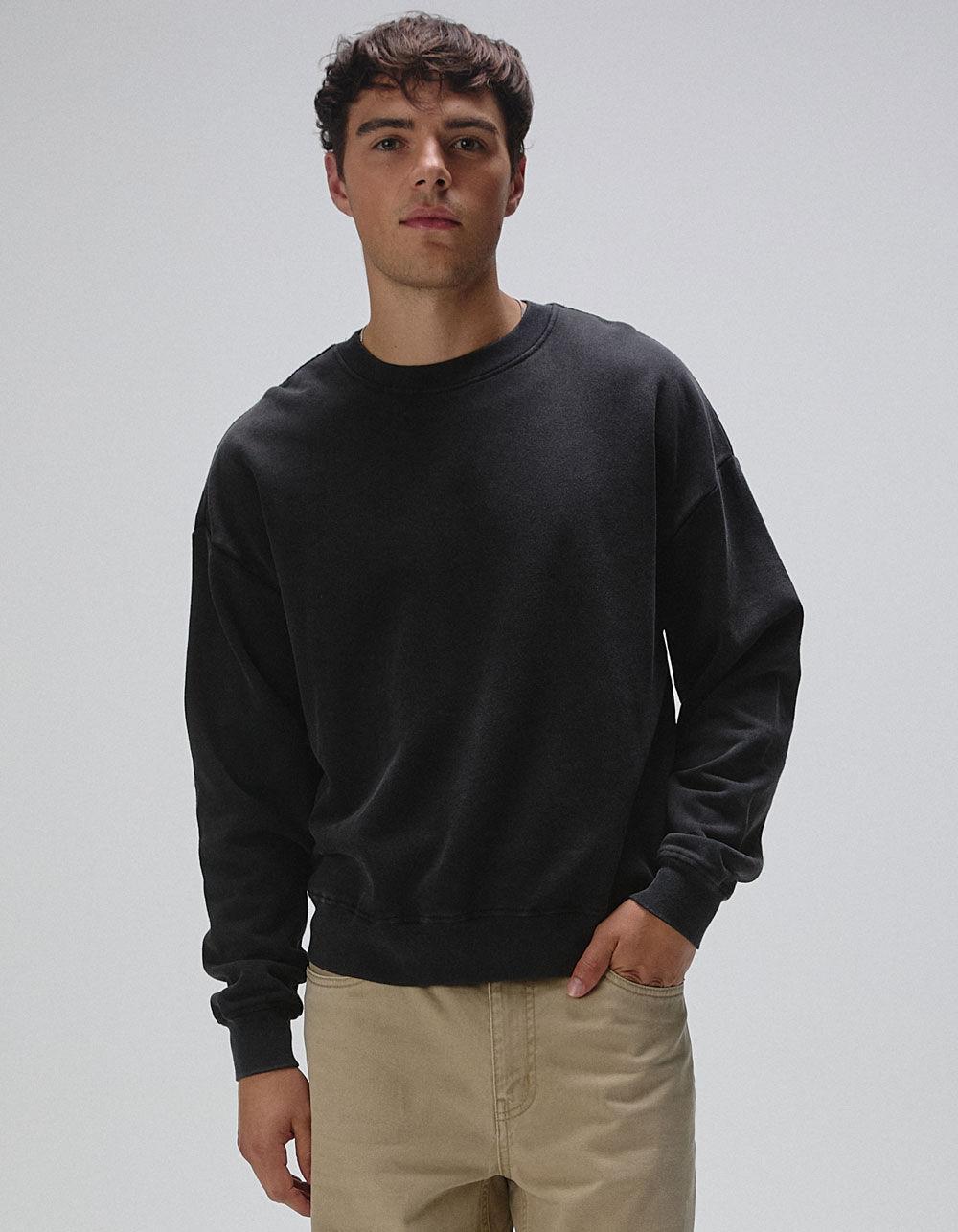RSQ Mens Washed Oversized Crewneck Sweatshirt - TAUPE Product Image