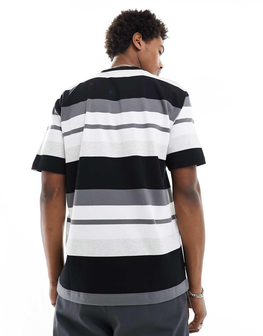 AAPE By A Bathing Ape stripe short sleeve boxy fit T-shirt in multi Product Image