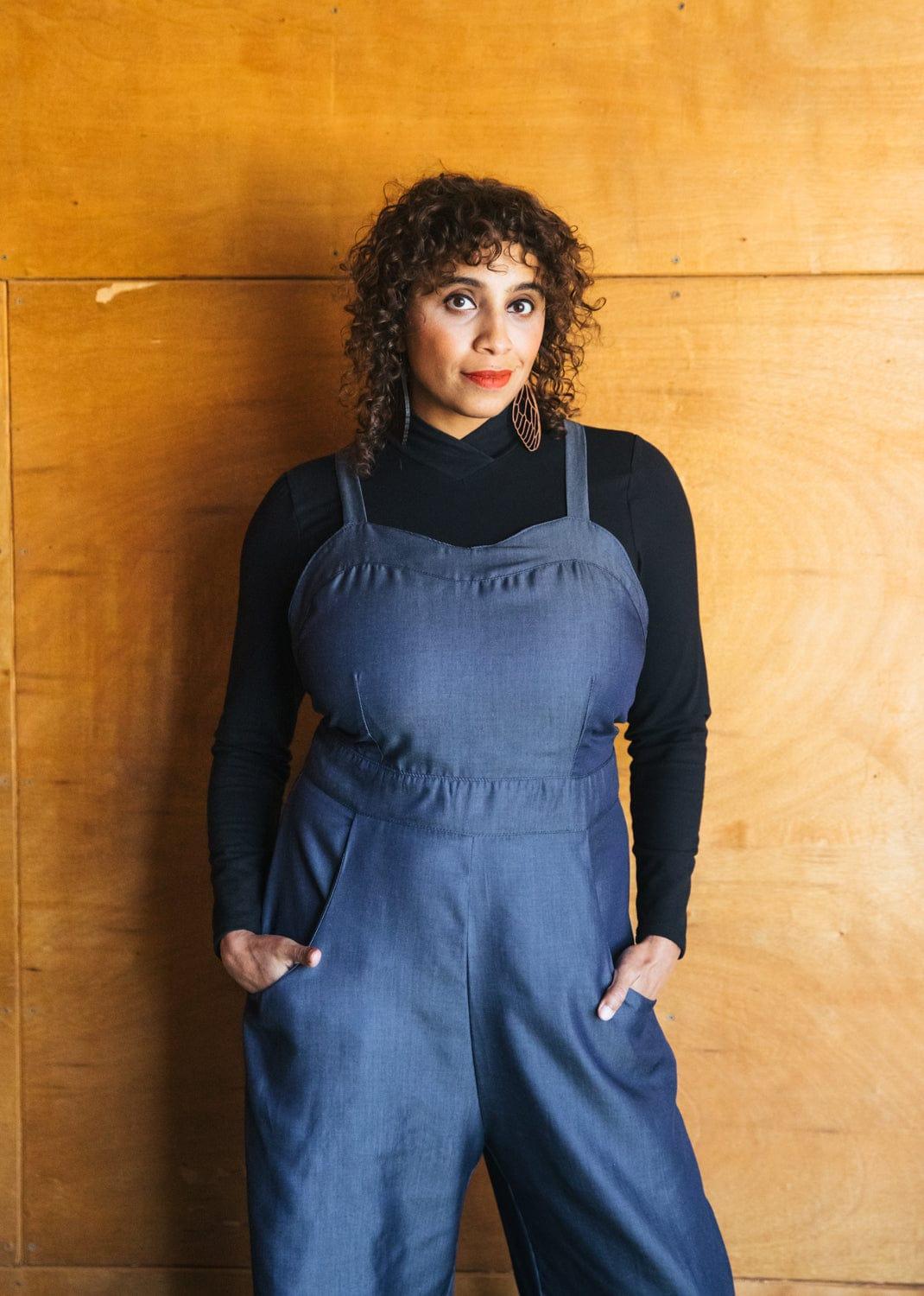 Yolked Juniper Jumpsuit in Denim Tencel Product Image