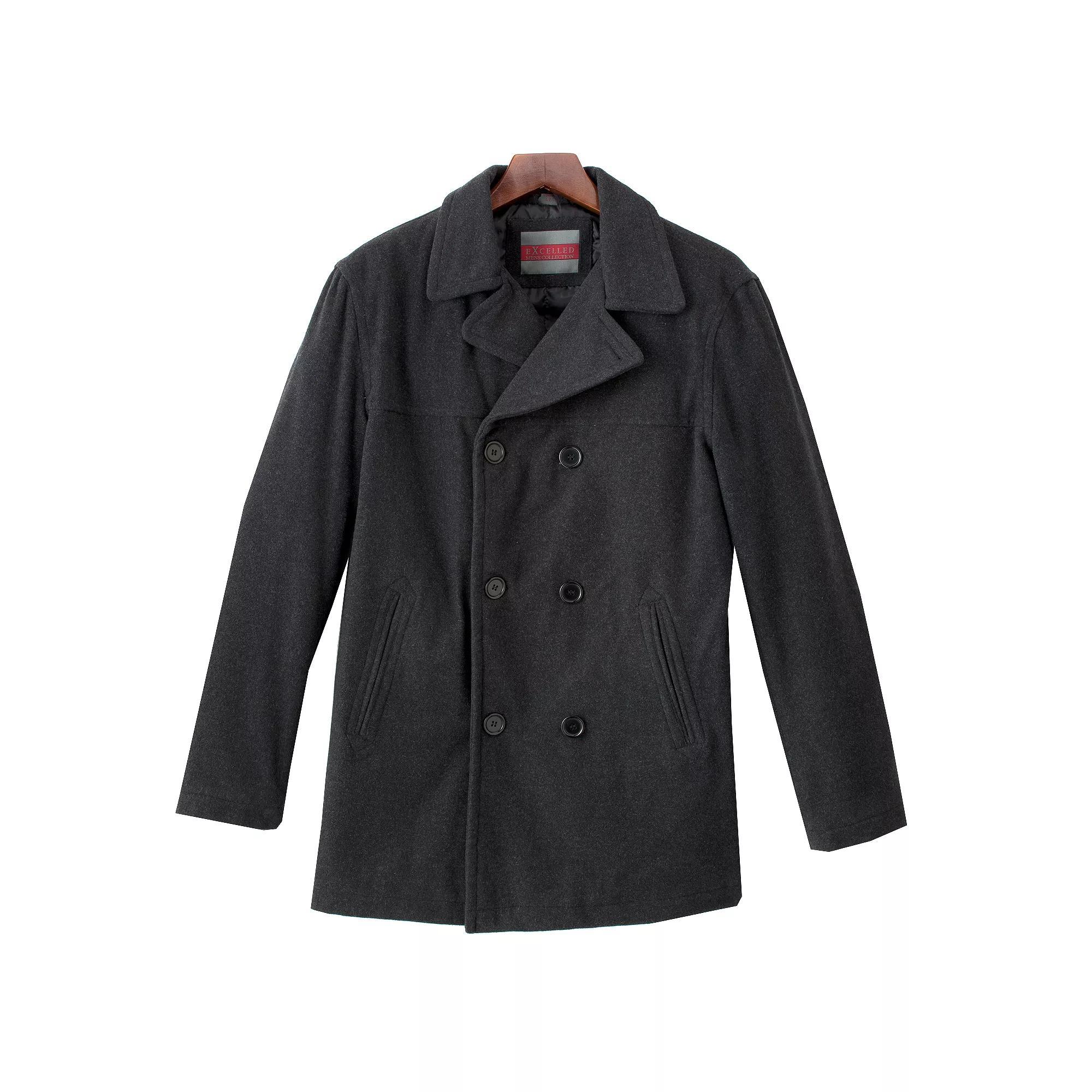 Men's Excelled Wool Blend Peacoat, Size: XXL, Grey Product Image