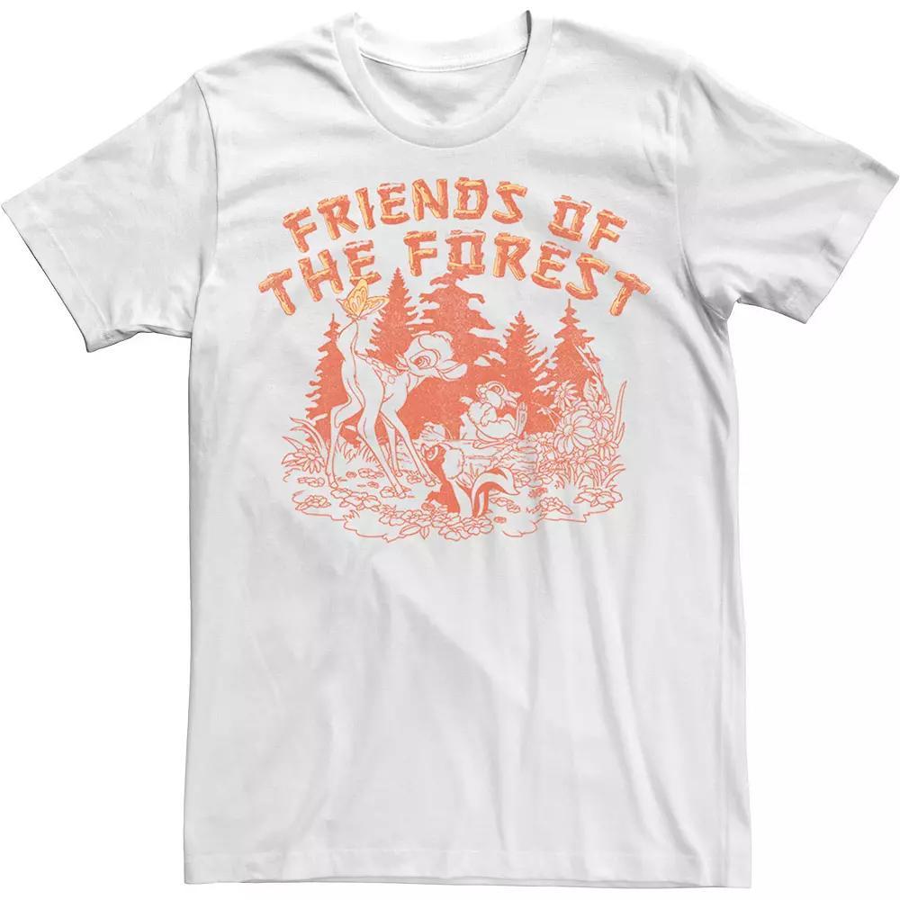 Disney's Bambi Group Shot Friends Of The Forest Men's Tee, Size: Medium, White Product Image