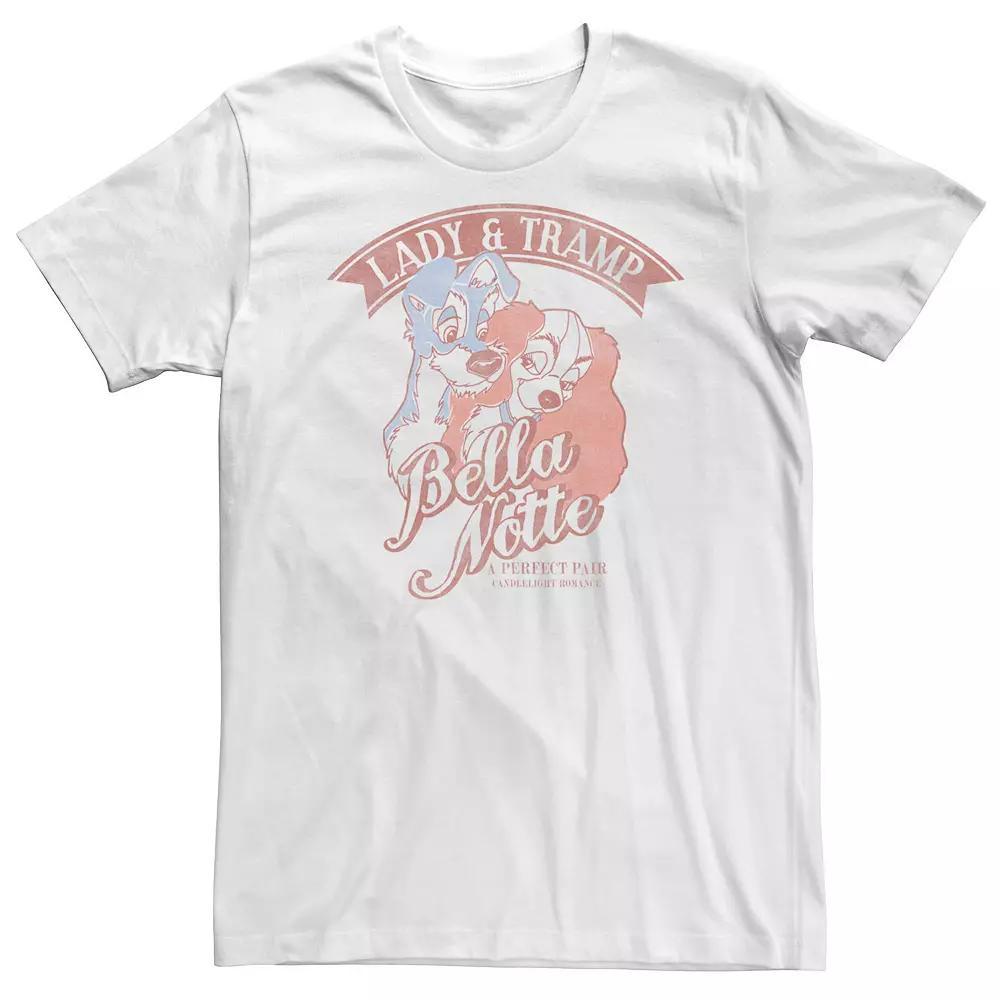Big & Tall Disney Lady & The Tramp Bella Notte Portrait Tee, Men's, Size: 5XL, White Product Image