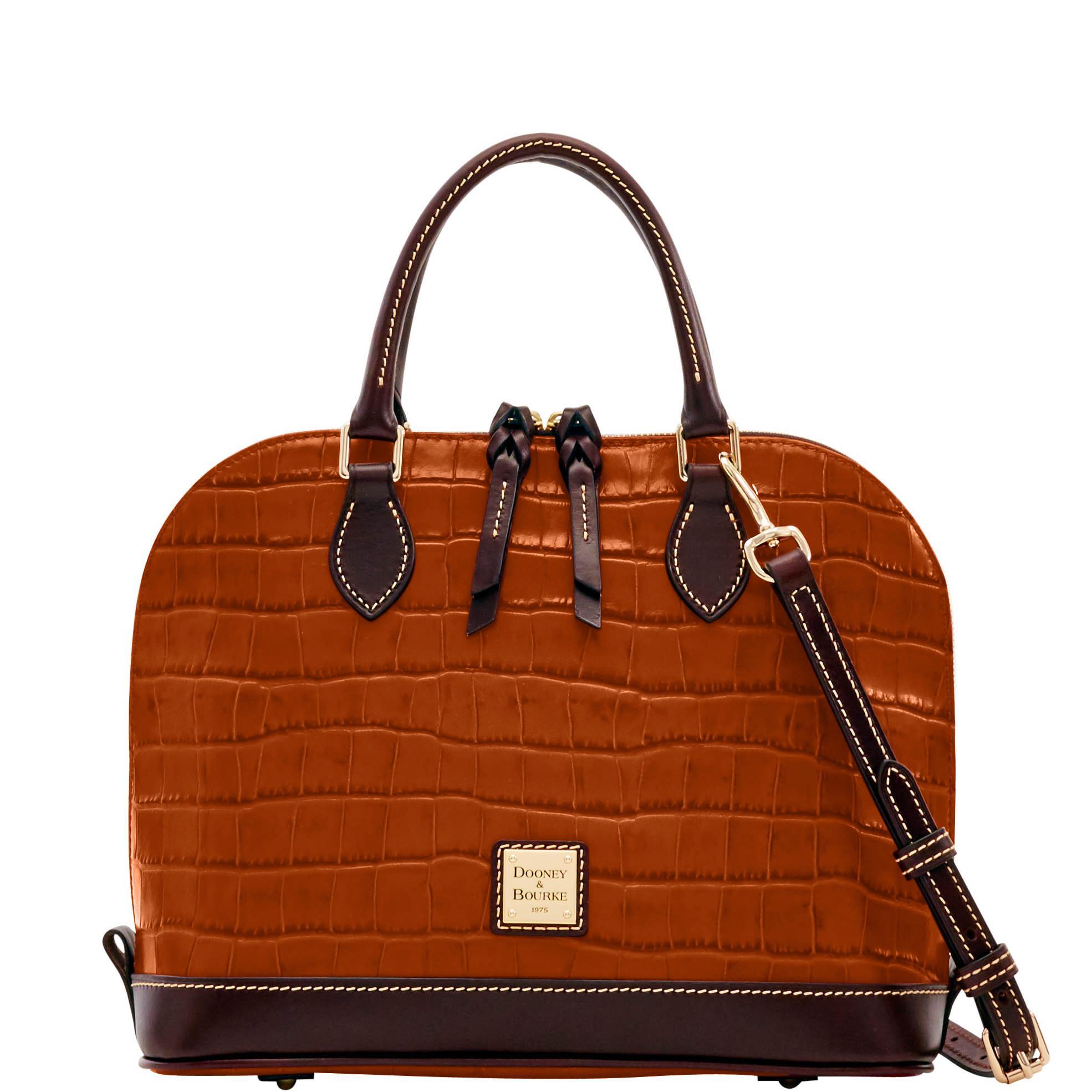 Dooney & Bourke Womens Oakdale Zip Zip Leather Satchel Bag in Wine Product Image