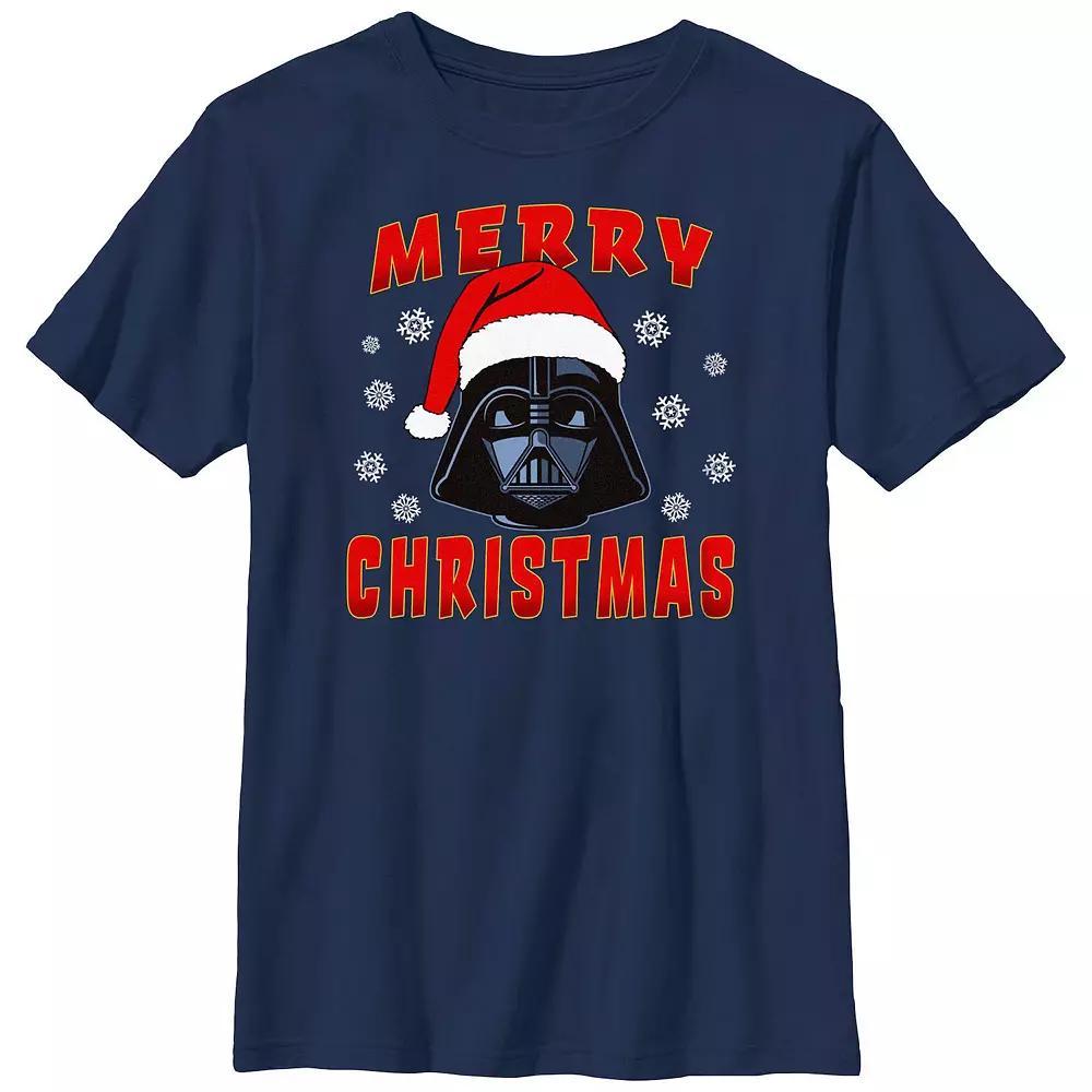 Boys 8-20 Star Wars Christmas Darth Vader Merry Santa Hat Graphic Tee, Boy's, Size: Large, Blue Product Image