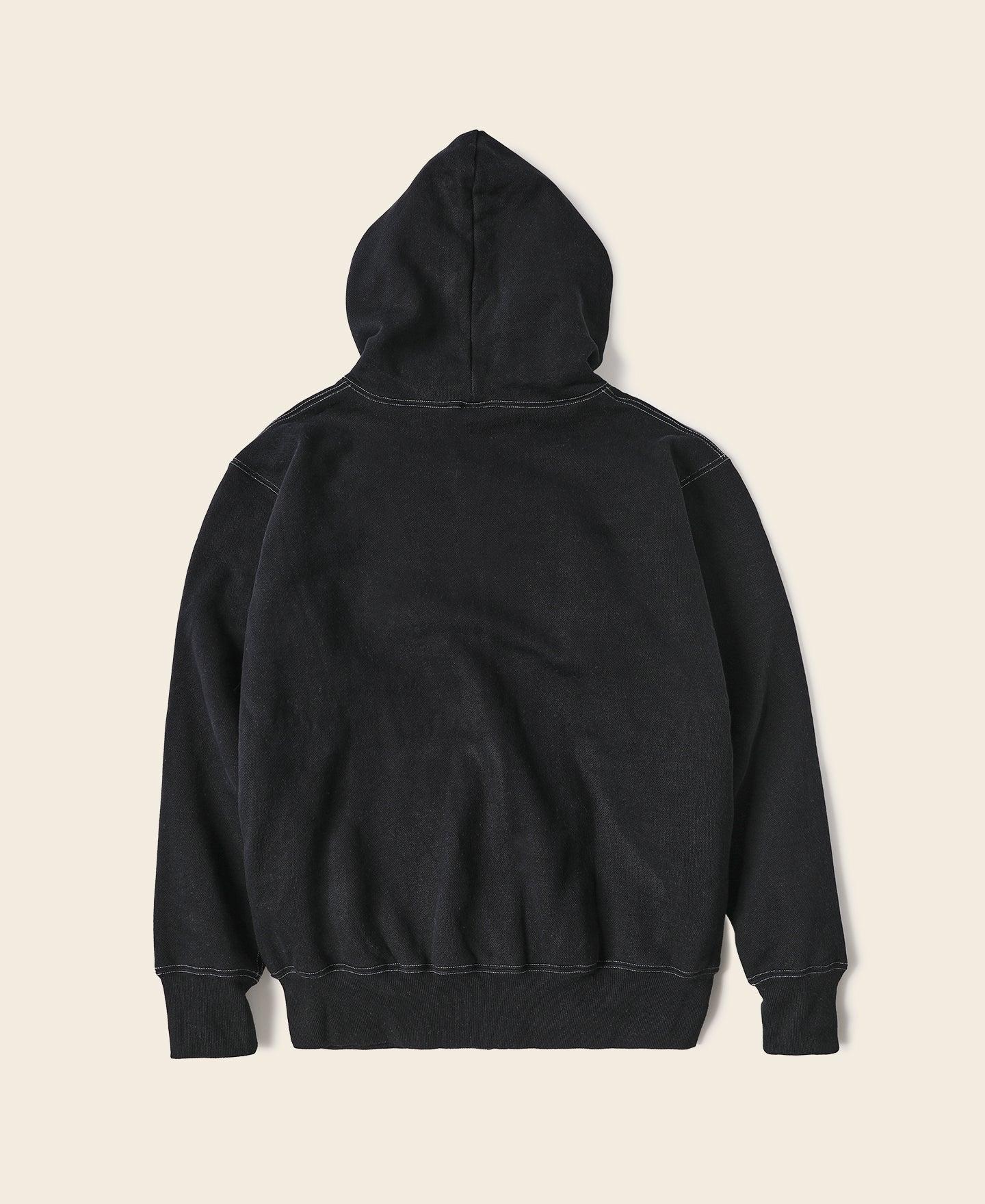 1950s Wind Shield Full-Zip Thermal Hoodie - Black Product Image