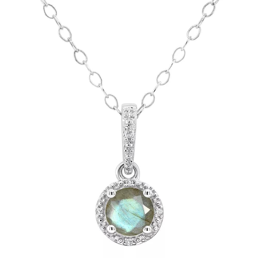 Celebration Gems Sterling Silver Freshwater Cultured Pearl and Diamond Accent Frame Pendant, Women's, Size: 18" Product Image