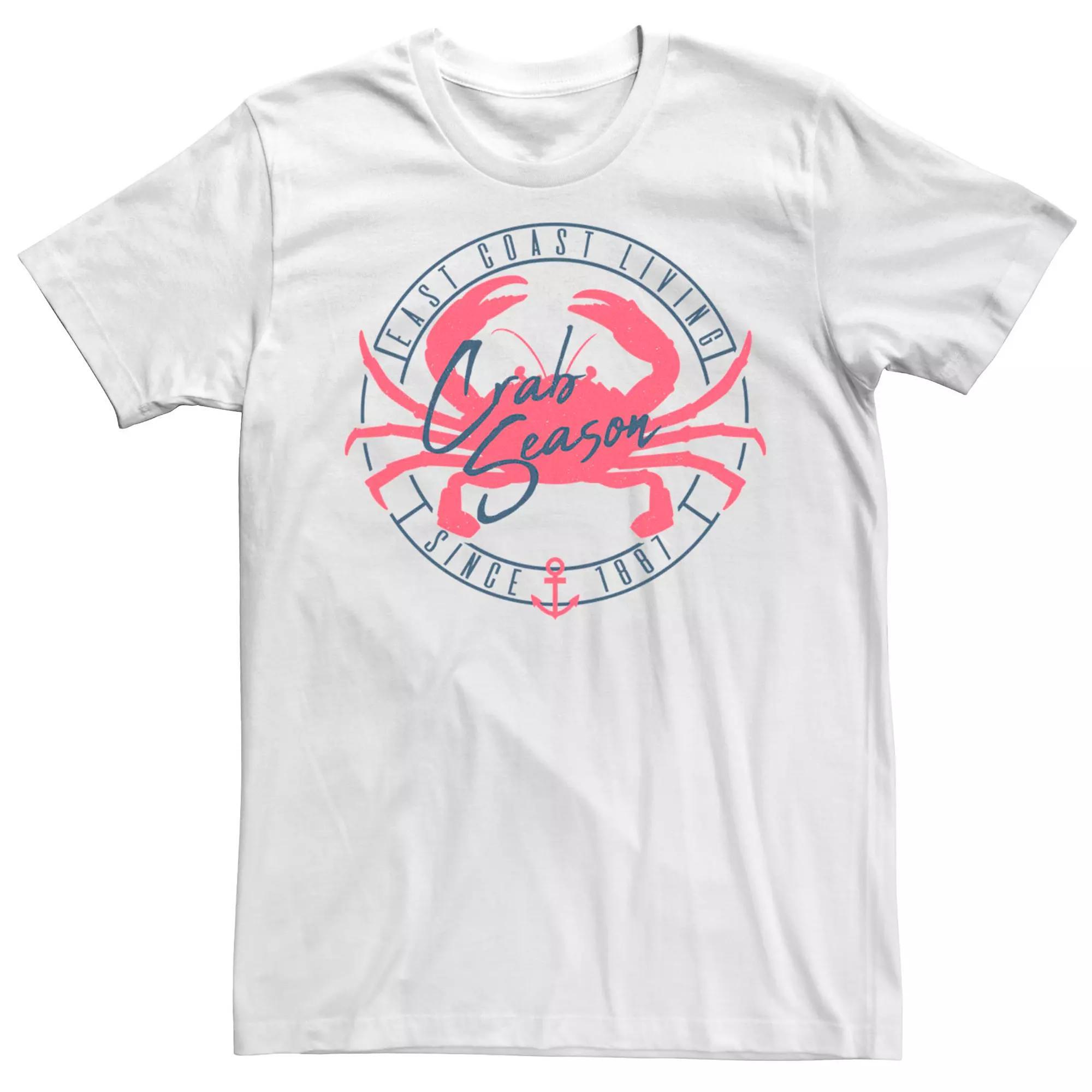 Men's East Coast Life Crab Season Tee, Size: Small, White Product Image