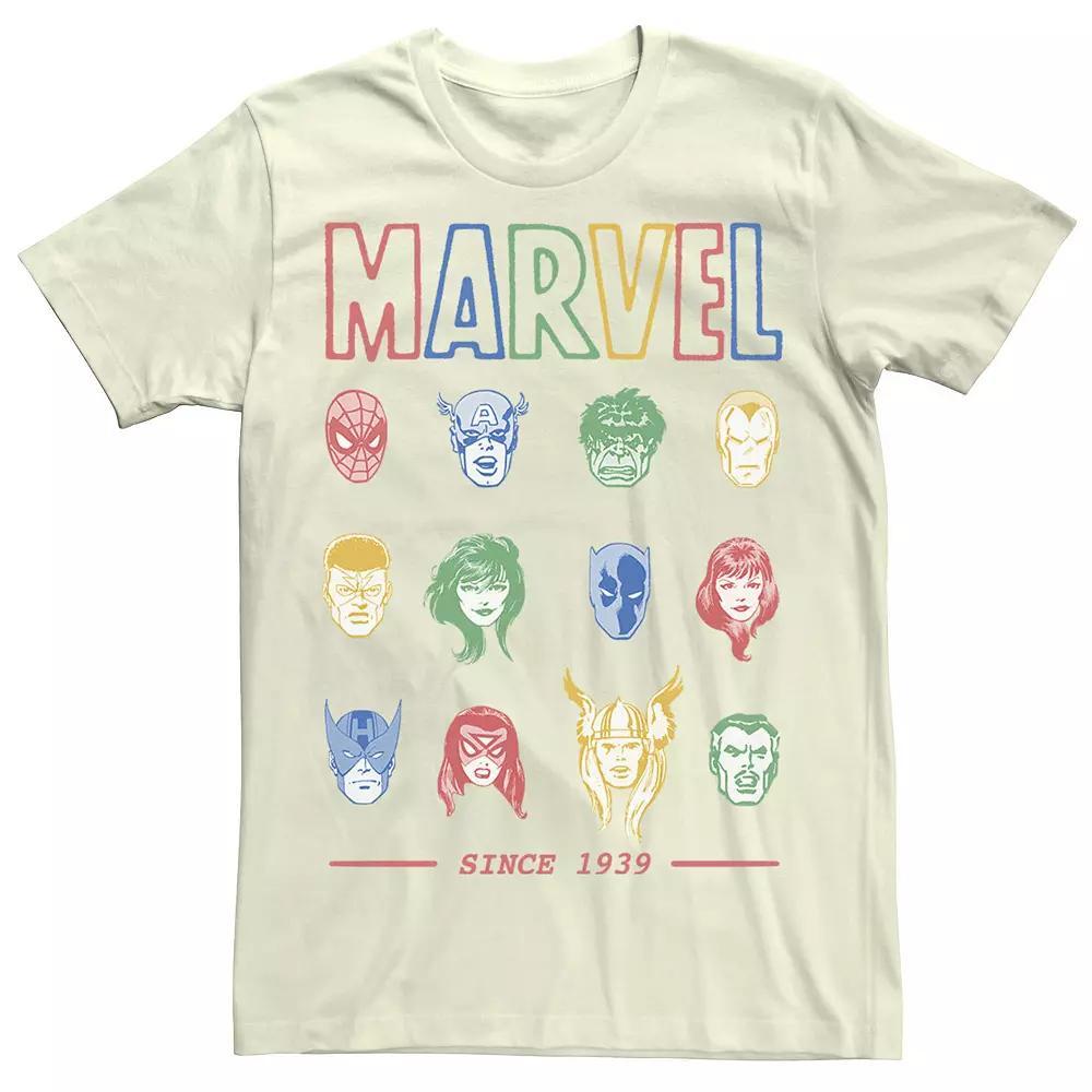 Mens Marvel Classic Colorful Comic Hero Collage Since 1939 Tee Product Image
