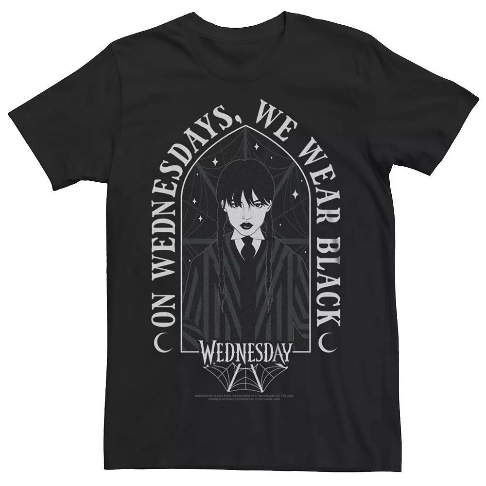 Juniors' Wednesday On Wednesdays We Wear Back Boyfriend Graphic Tee, Girl's, Size: Large, Black Product Image
