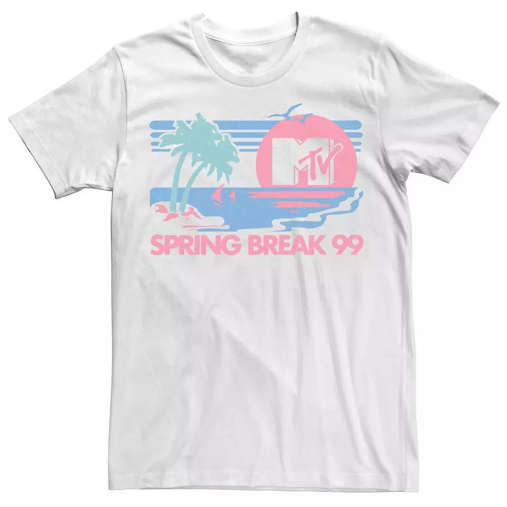 Big & Tall MTV Pastel Colors Beach Spring Break Logo Tee, Men's, Size: 3XL, White Product Image