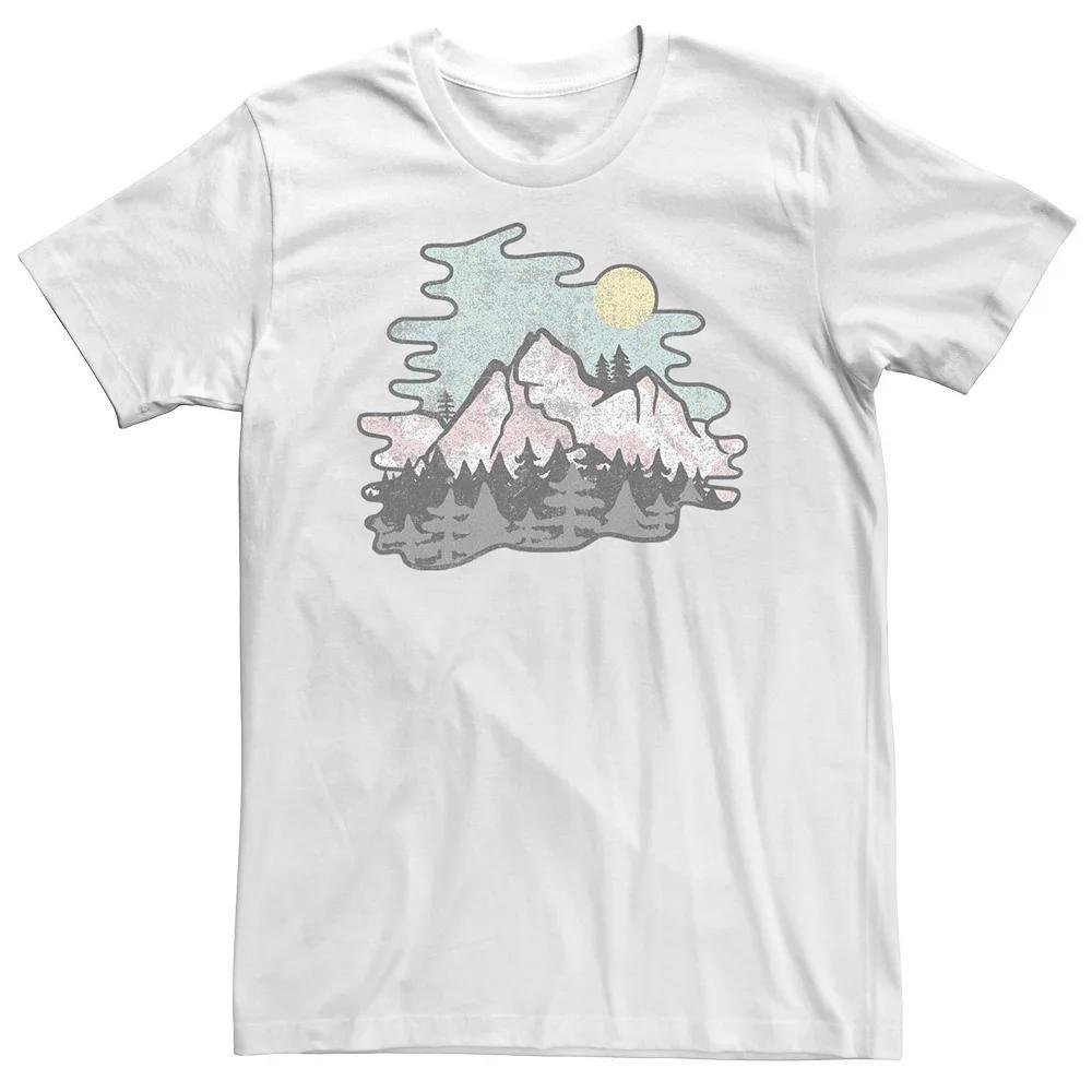 Big & Tall Vintage Style Mountains At Twilight Nature Tee, Men's, Size: 4XLT, White Product Image