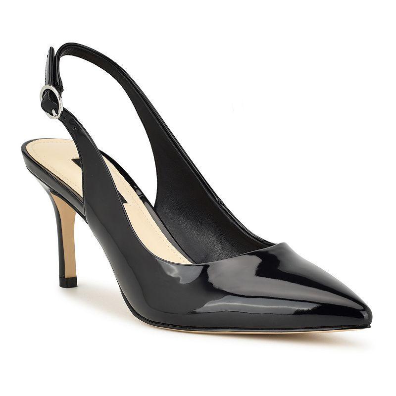 Nine West Menora Women's Sling Back Pumps, Size: 8.5, Ivory Patent Product Image
