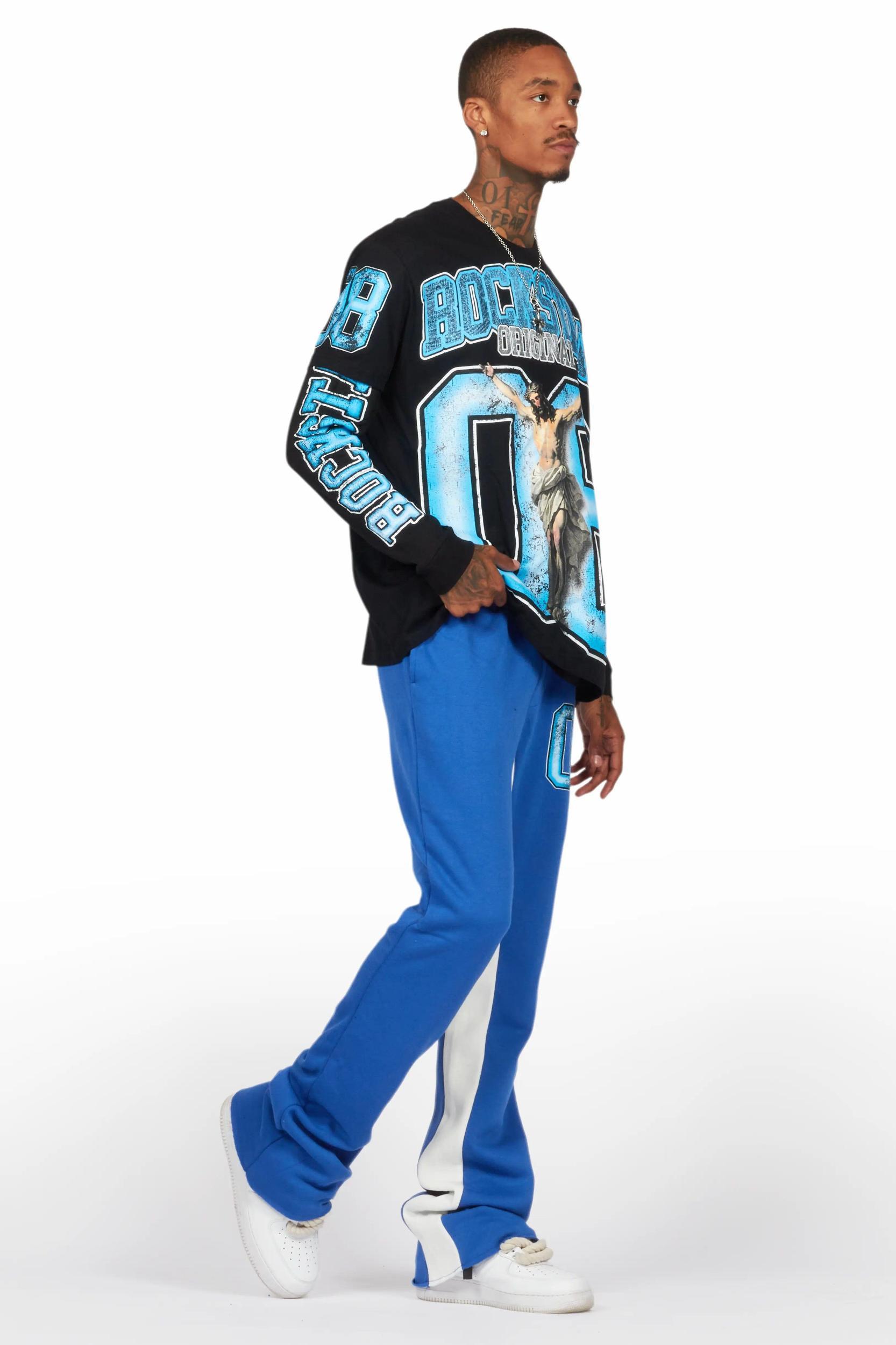Fields Black/Royal Double Layer T-Shirt/Baggy Pant Set Male Product Image